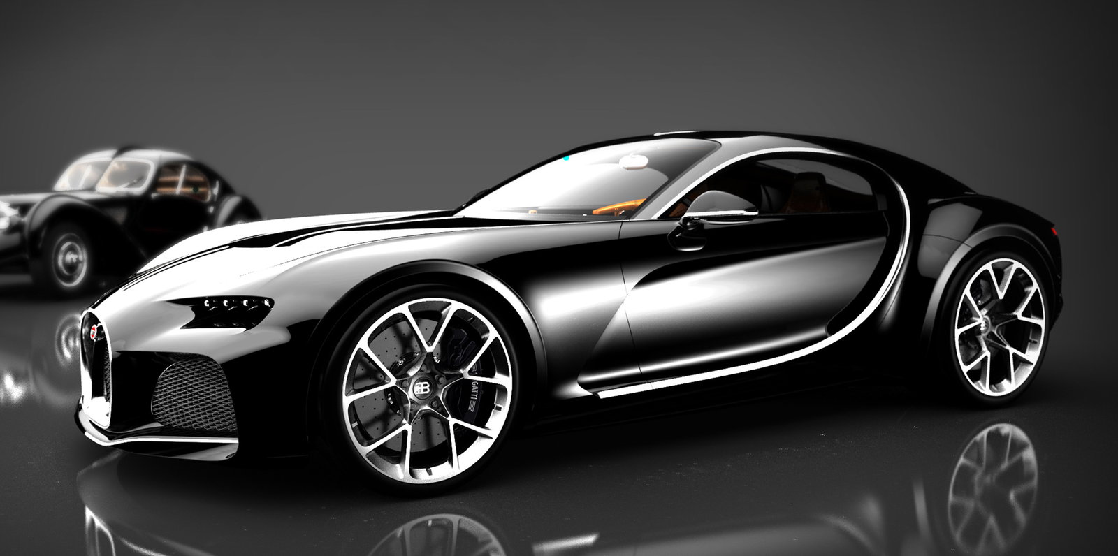 A 2015 Bugatti design study for a front-engined car